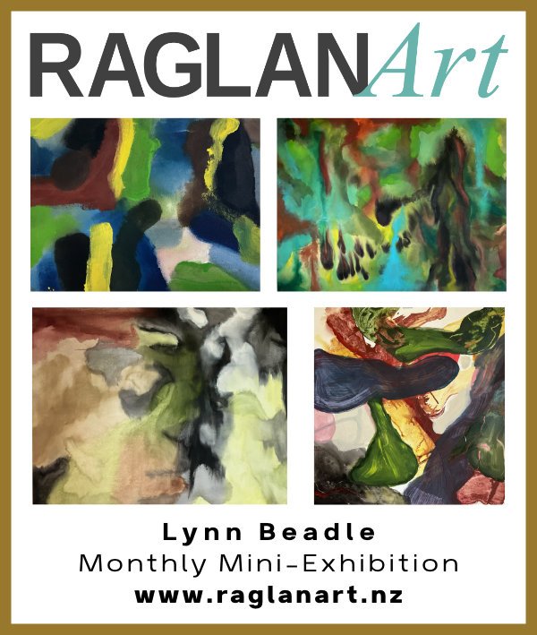 Lynn Beadle of Raglan Art collective exhibiting at raglan iHub, 2025